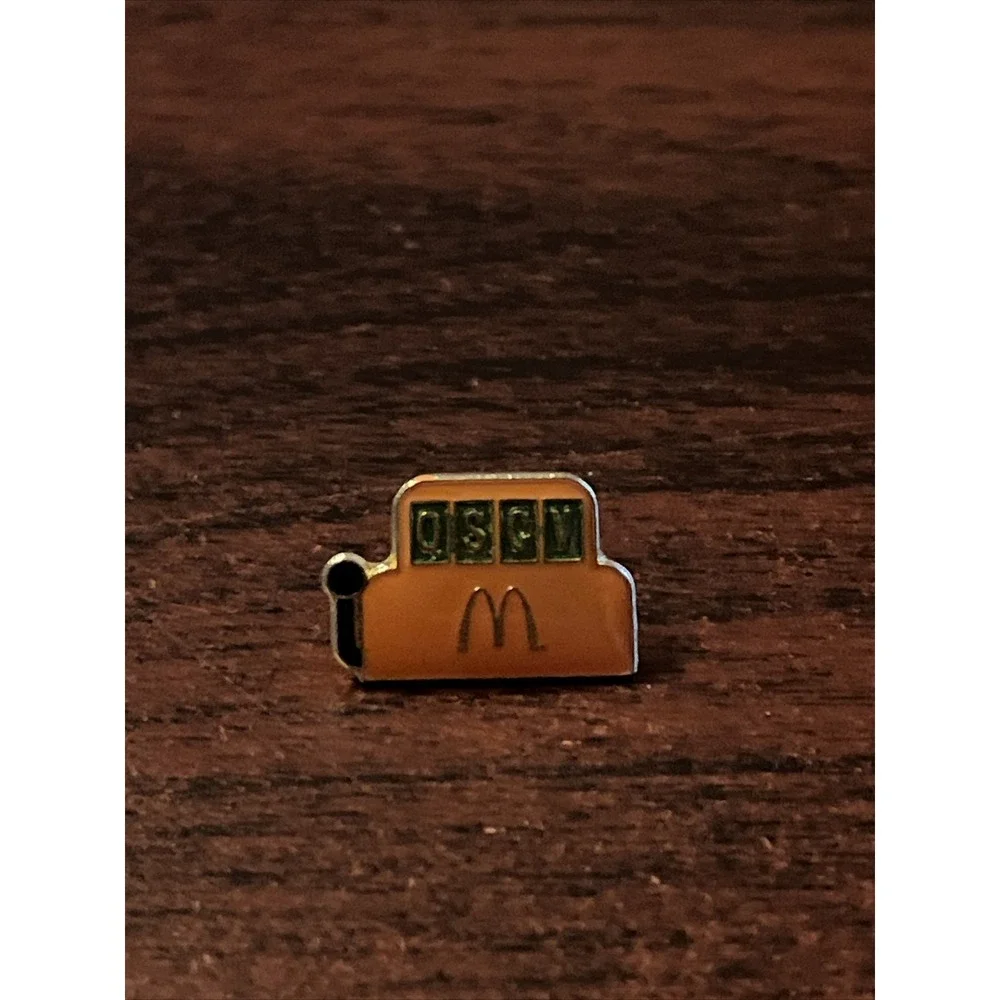 Vintage McDonald's QSCV Cash‎ Register  Employee Lapel Hat Pin